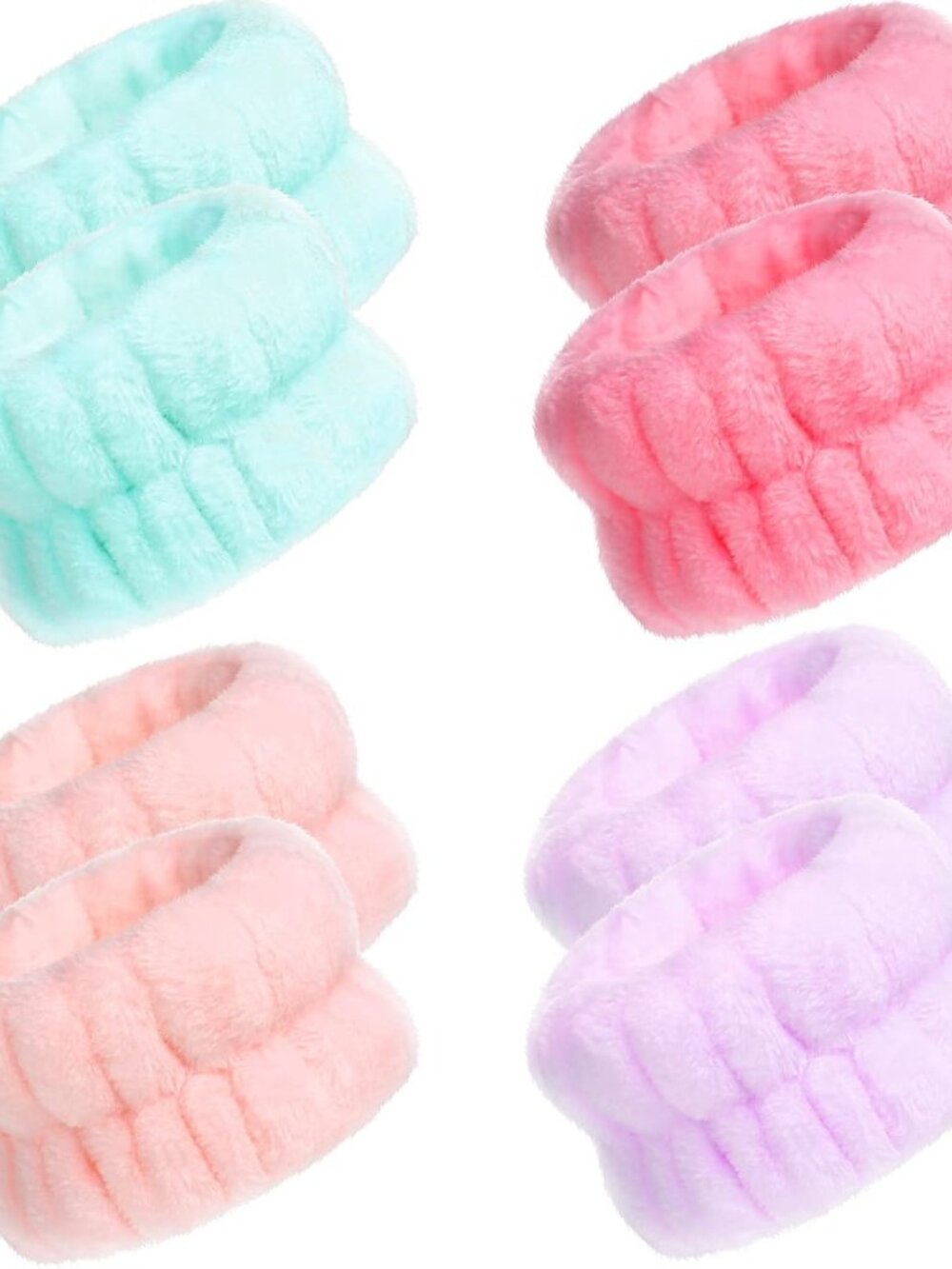 4 Pairs Wrist Bands for Washing Face Microfiber,Candy Color